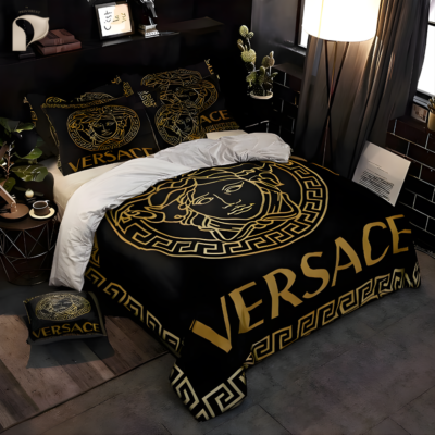 Black And Gold Versace Brands Bedding Sets Sheets Bed  Blankets Covers Duvet Bedroom Idea