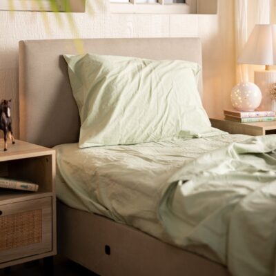 Kids Crinkle Percale Organic Cotton Sheet Set + Pillowcases