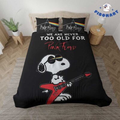 Snoopy Rock Star We Are Never Too Old For Pink Floyd Bedding Set