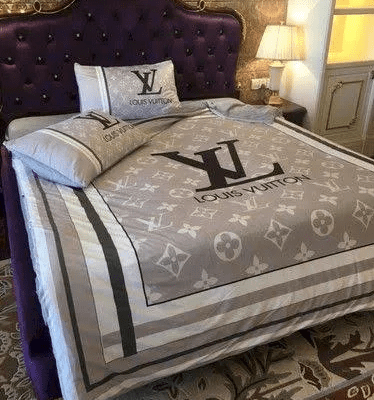 Best Louis Vuitton Grey and Stripes Bedding Set