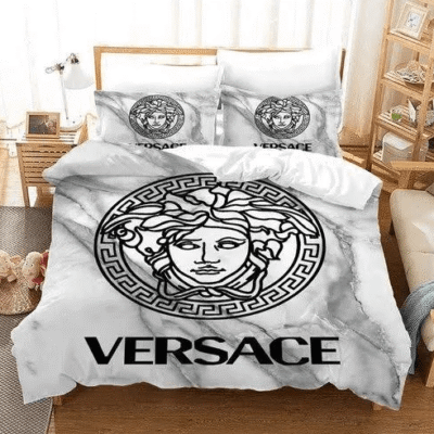 Best Versace Black Logo In White Background Bedding Set