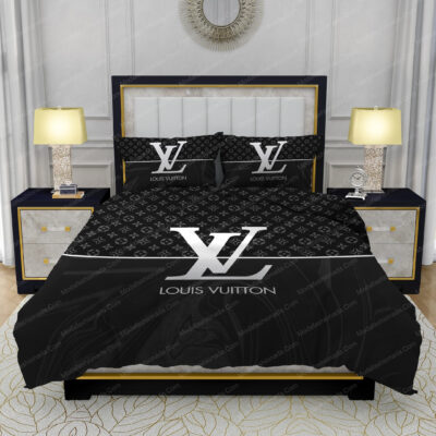 Black And White Veinstone Louis Vuitton Bed Sheets Spread Comforter Duvet Cover Bedding Setss