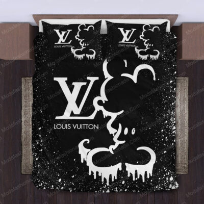 Black Mickey Mouse Louis Vuitton Bed Sheets Spread Comforter Duvet Cover Bedding Setss