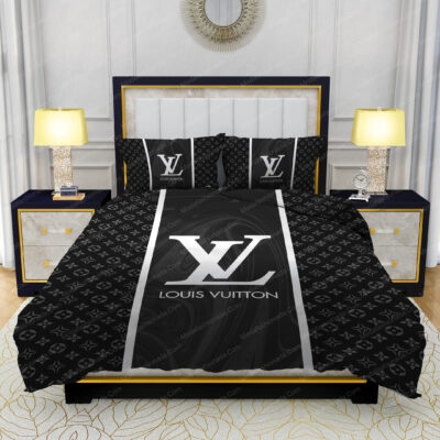 Black Veinstone Louis Vuitton Bed Sheets Spread Comforter Duvet Cover Bedding Setss