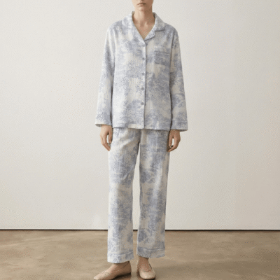 Blush Mist Cotton Pajama Set / Blue