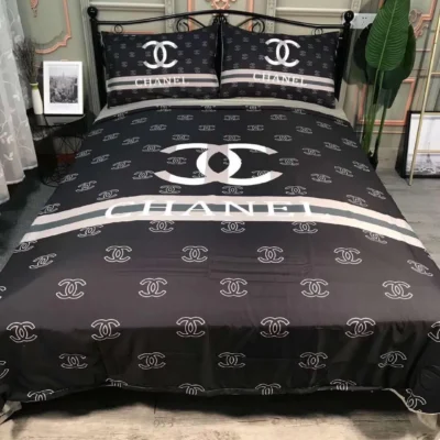 Chanel Black New Bedding 3D Printed Bedding Sets Quilt Sets Duvet Cover Luxury Brand Bedding Decor Bedroom Sets Best Luxury Bedding Sets