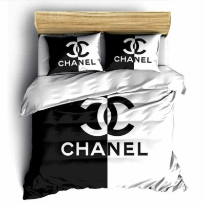 Chanel Black White Luxury Brand High-End Bedding Set Home Decorations Bedding Sets