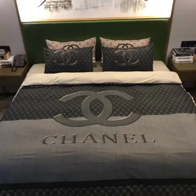 Chanel Dark Bedding 3D Printed Bedding Sets Quilt Sets Duvet Cover Luxury Brand Bedding Decor Bedroom Sets Best Luxury Bedding Sets