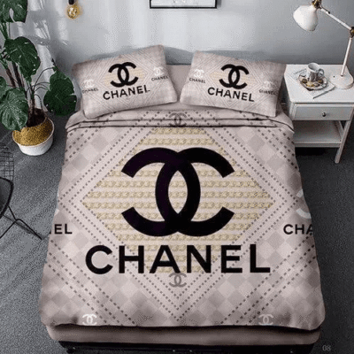 Chanel Grey Diamond Pattern Bedding Set