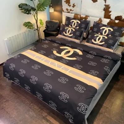 Chanel Italian Ver 2 Luxury Brand Inspired 3D Bedding Sets Duvet Cover  Bed Set Best Luxury Bedding Sets
