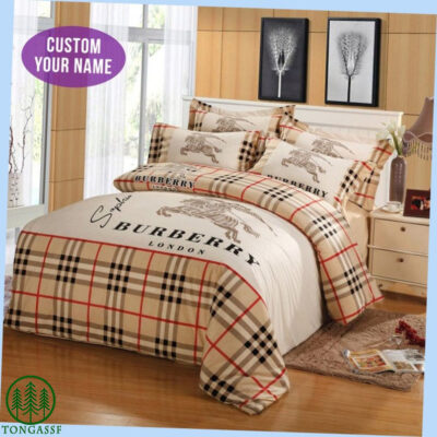 Custom Name Burberry London Bedding Sets Bed  Covers Blankets Duvet Sheets Bedroom Idea