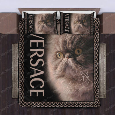 Persian Cat Versace Bed Sheets Spread Comforter Duvet Cover Bedding Setss