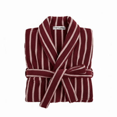 Alternative view of Quiet Evening Striped Robe Set / Burgundy
