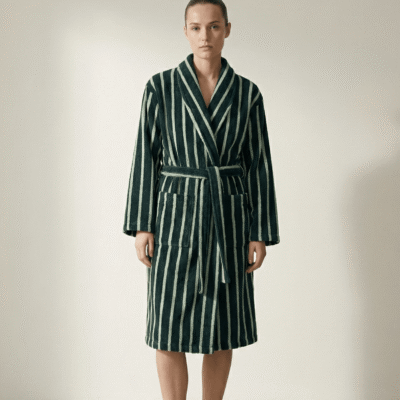Alternative view of Quiet Evening Striped Robe Set / Green