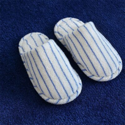 Alternative view of Thin Striped House Slippers / White