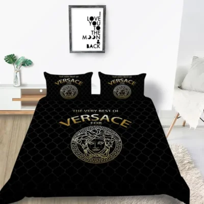 Versace Black Luxury Brand Bedding Sets Duvet Cover Set, For Home Best Luxury Bedding Sets