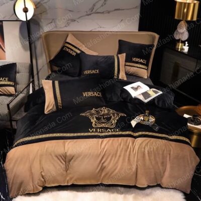 Versace Logo Type 3500 Bedding Sets Duvet Premium Fashion Brand Hyperbeast Bedroom Bed  Sheets Luxury Ideas Covers Blankets
