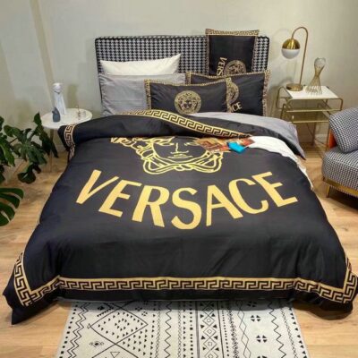 Versace Logo Type 3964 Bedding Sets Bed   Fashion Brand Blankets Covers Duvet Sheets Luxury Ideas Hyperbeast Bedroom