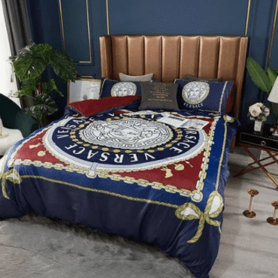 Versace Mixing Color With Chains And Ribbons Bedding Set