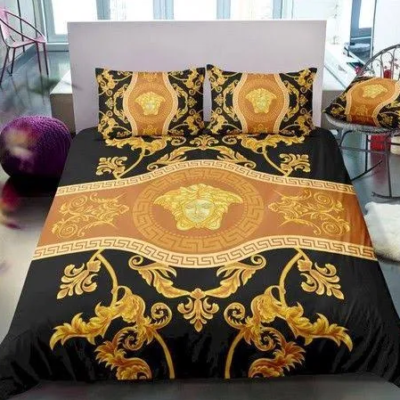 Versace Royal Golden Logo Most Comfortable Bedding Set