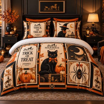 Hermes Halloween Luxury Bedding Set V07