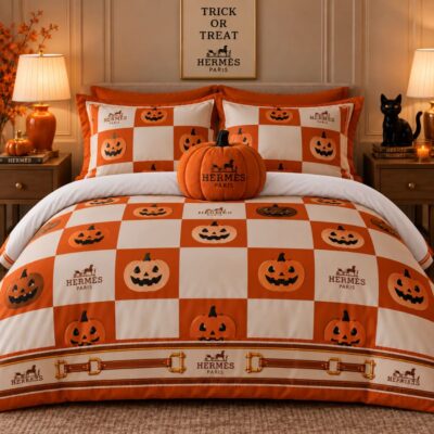 Hermes Halloween Luxury Bedding Set V08