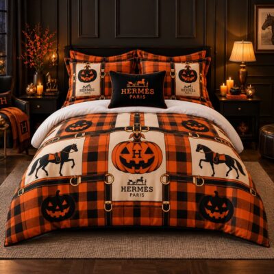 Hermes Halloween Luxury Bedding Set V09
