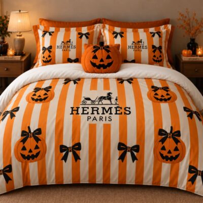 Hermes Halloween Luxury Bedding Set V12